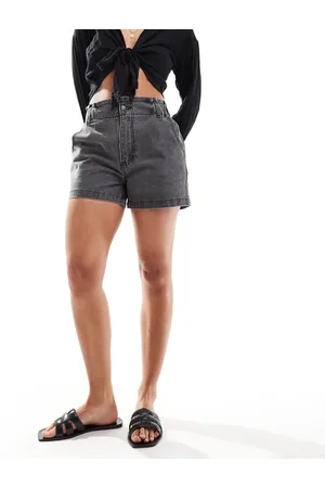 In The Style Elasticated waist denim paperbag short in