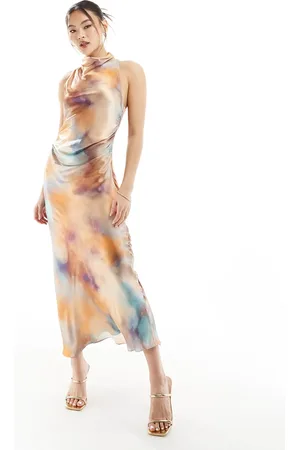 River Island Halter cowl slip dress in