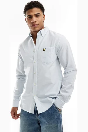 Lyle & Scott Icon logo stripe oxford shirt in light