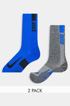 Nike Multiplier 2 pack crew socks in and blue