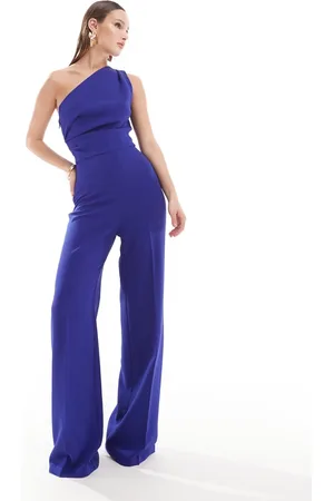 MANGO One shoulder jumpsuit in