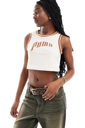 PUMA For The Fanbase crop top in beige