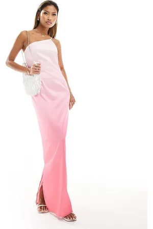 Kaiia Satin one shoulder maxi dress in ombre