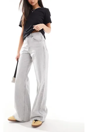 Pull&Bear High waisted wide leg jeans in light