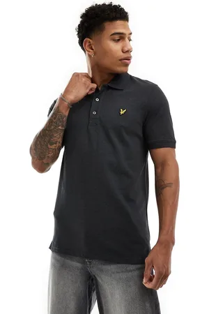 Lyle & Scott Icon logo pique polo in charcoal marl