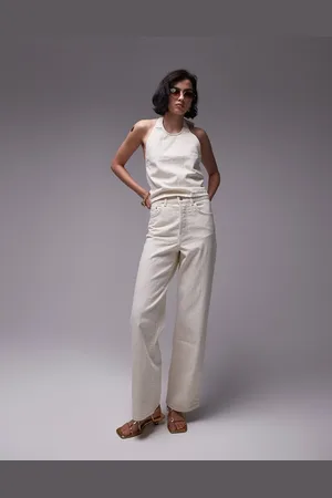 Topshop Column jean in Ecru