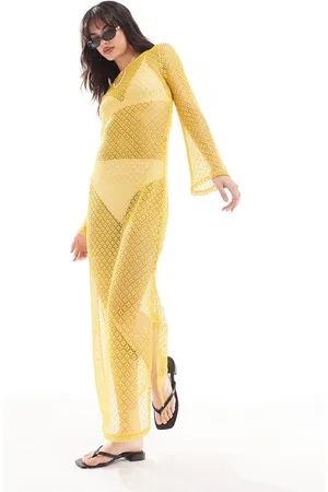 Something New Styled by Claudia Bhimra sheer crochet low tie back maxi dress in