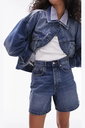 Topshop Denim Editor short in rich