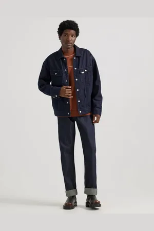 Lee X Jean-Michael Basquiat capsule inside artwork print denim jacket in dark wash