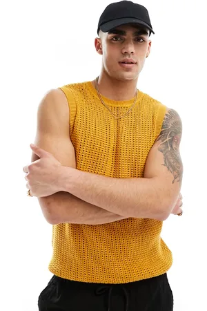 ASOS Lightweight knitted pointelle scoop vest in