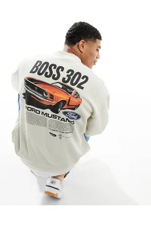 Cotton On Cotton On washed white relaxed sweatshirt with Ford Mustang graphic