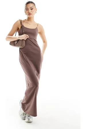 In The Style Jersey cami maxi dress in mocha