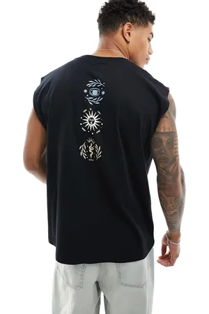 ASOS Oversized vest in with back celestial spine print