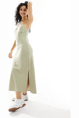 Cotton On Cotton On linen look midi shift dress in sage