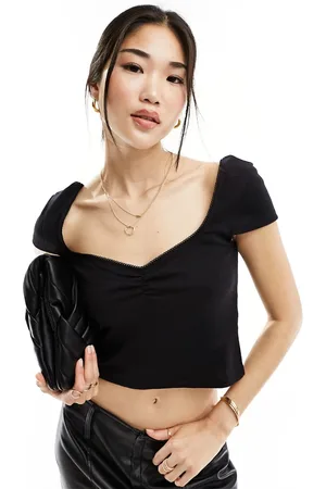 Cotton On Cotton On trim detail sweetheart crop top in