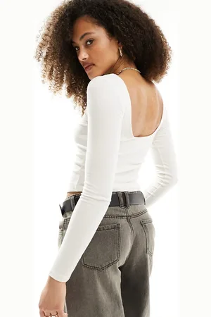 Cotton On Cotton On boat neck long sleeve crop top porcelain