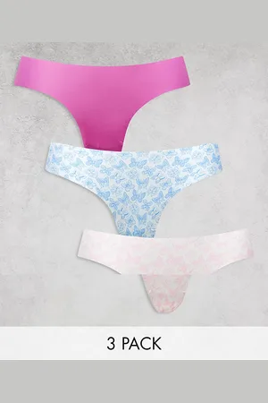 Cotton On Cotton On 3 pack invisible thong pack in butterfly print