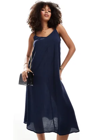 VERO MODA Woven cami midi dress with v front in