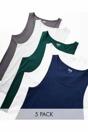 ASOS 5 pack muscle fit vest in multiple colours