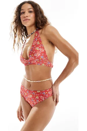Reclaimed Mix & match halter bikini top in ditsy floral print