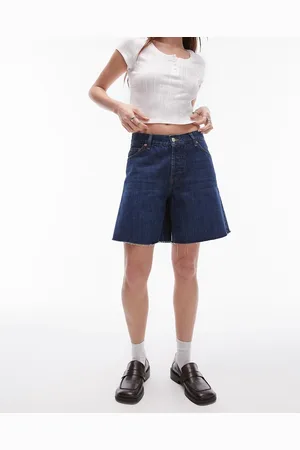 Topshop Denim loose jort in rich
