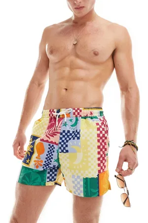 Another Influence Swim shorts in postcard print