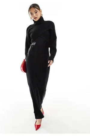 River Island Satin hybrid maxi dress in