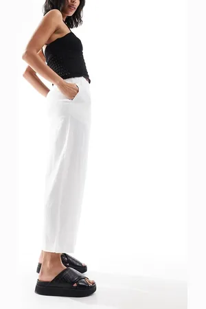 New Look Linen cropped trousers in