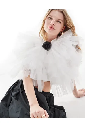 Sister Jane Dream rosette tulle bolero in ivory