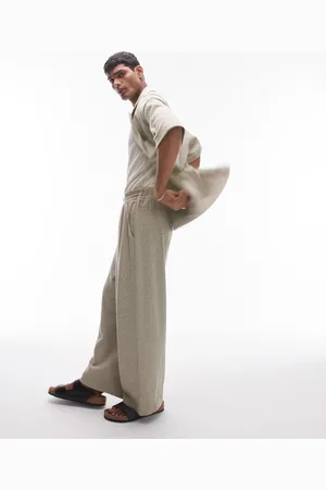 Topman Balloon fit jogger with textured jacquard in sage