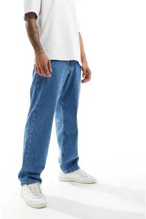Pull&Bear Baggy fit jean in mid blue