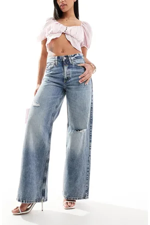 River Island Wide leg baggy jean in mid