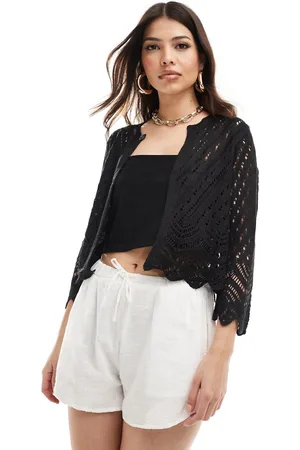 JDY Knitted 3/4 length sleeve cardigan in