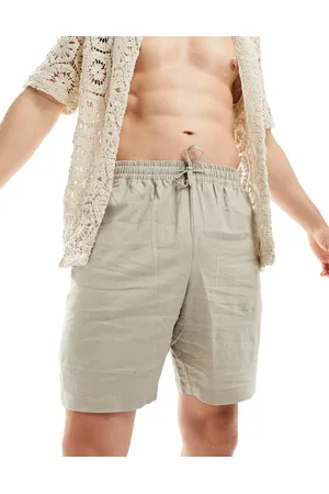 New Look Linen blend shorts in stone