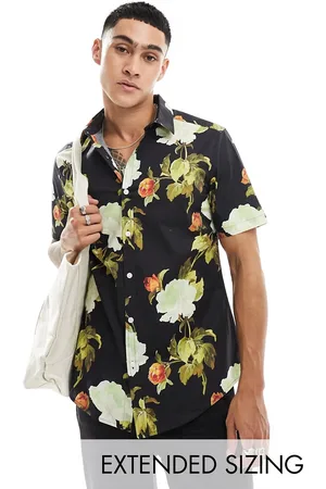 ASOS Stretch slim poplin shirt in floral print