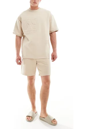 Pull&Bear Embossed co-ord short in sand
