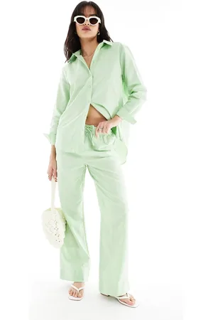 JDY Wide leg trouser co-ord light pinstripe
