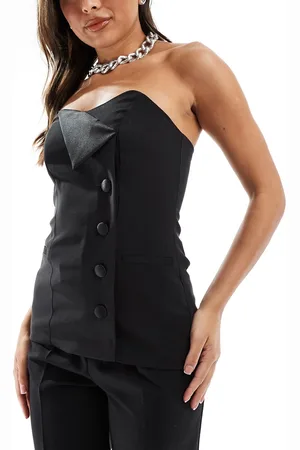 River Island Tux style bandeau top in