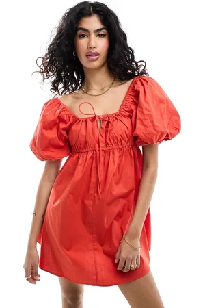 ASOS Puffed sleeve smock mini dress in