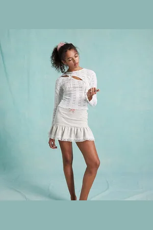Miss Selfridge Tiered mini skirt in