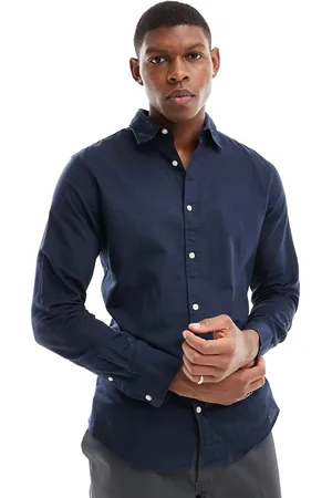 JACK & JONES Linen shirt with long sleeve in