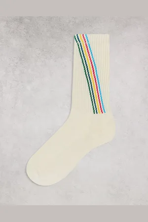 Paul Smith Paul Smith socks with logo stripe in cream