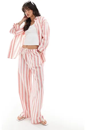 ASOS Pull on trouser in red deckchair stripe