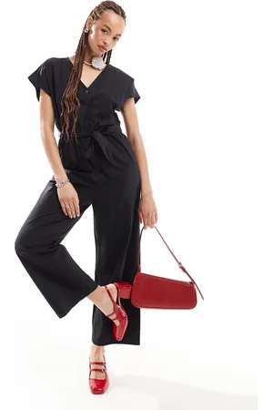 Monki Jumpsuit with tie waist in