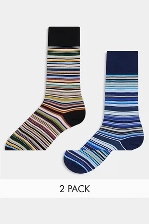 Paul Smith Paul Smith 2 pack socks in stripe with logo