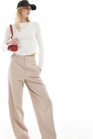 ASOS ASOS DESIGN Tall soft barrel leg trouser in mink