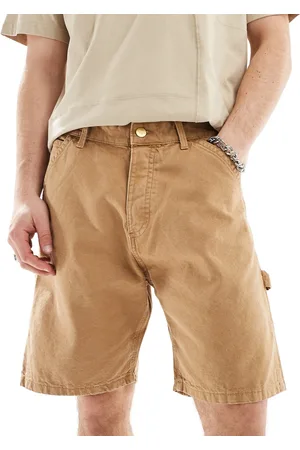 JACK & JONES Baggy carpenter fit denim short in tan