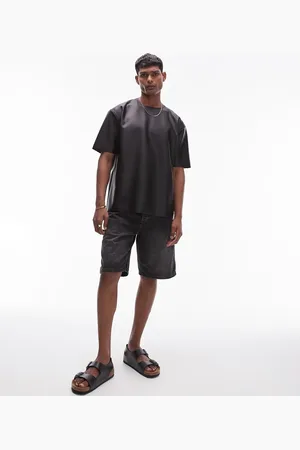 Topman Oversized fit faux leather t-shirt in