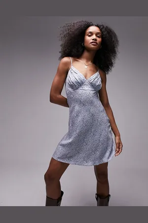 Topshop Mini jacquard slip dress in ditsy floral