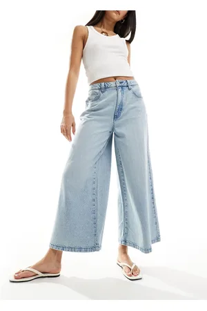 ASOS Cropped soft wide leg jean light